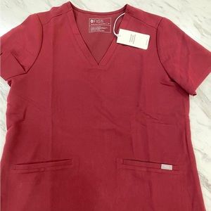 Figs Casma Burgundy Medium Scrub Top